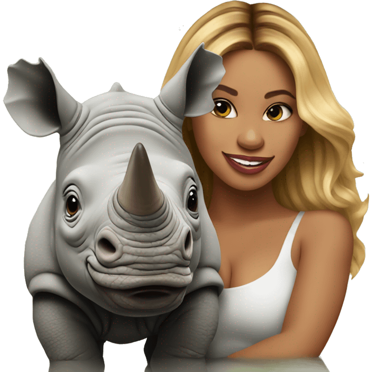 baby rhino with beyonce emoji