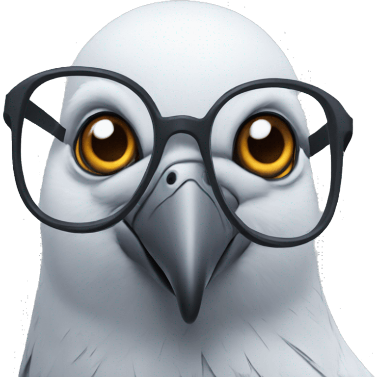 Pigeon with glasses  emoji