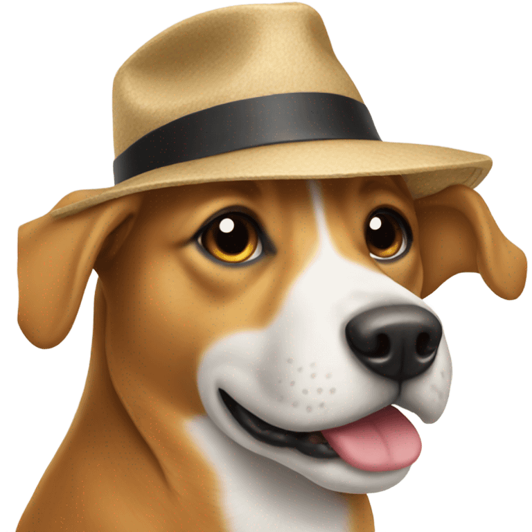 Dog wearing hat emoji