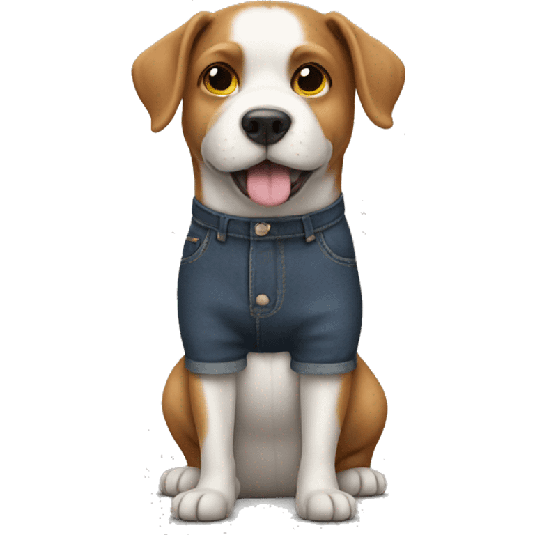 Dog wearing pants emoji