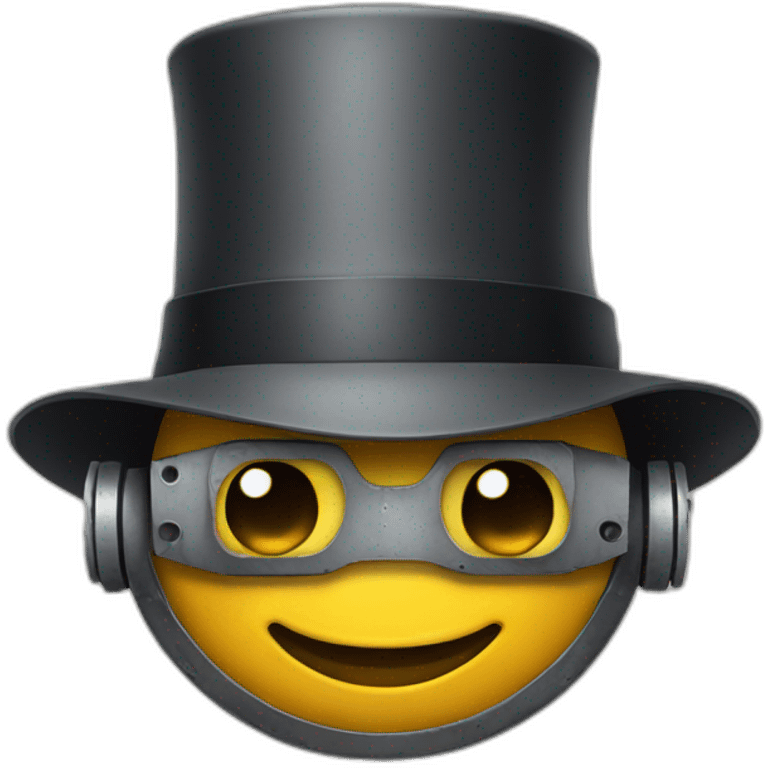 robot wearing a  bowler hat emoji