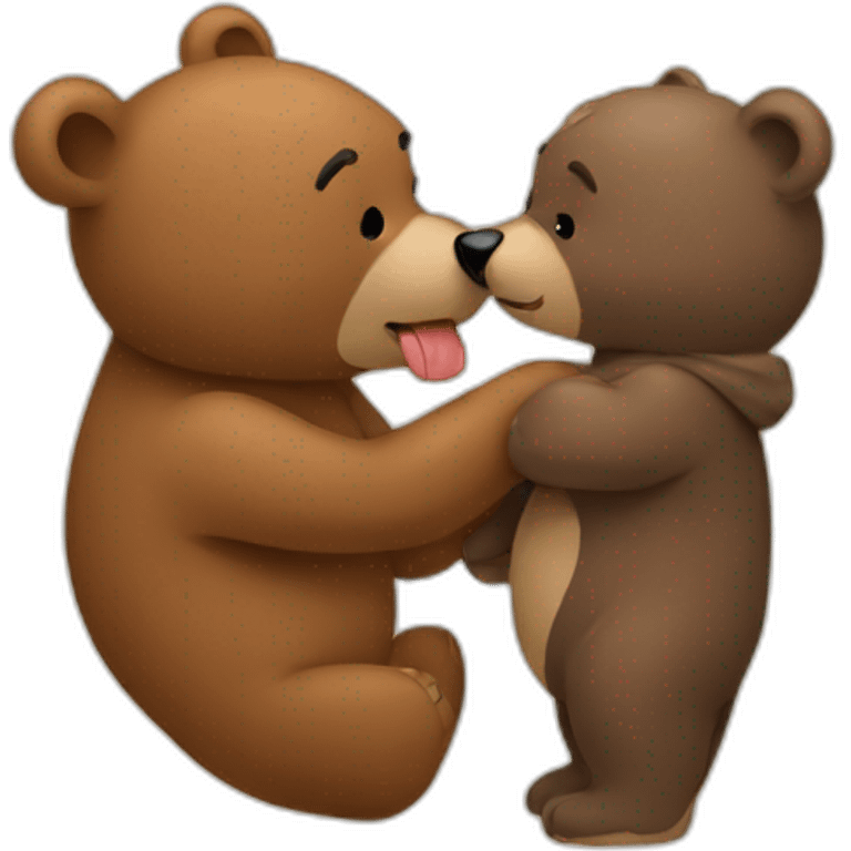 A bear kisses a bear  emoji