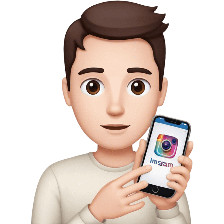 celular com instagram na tela emoji