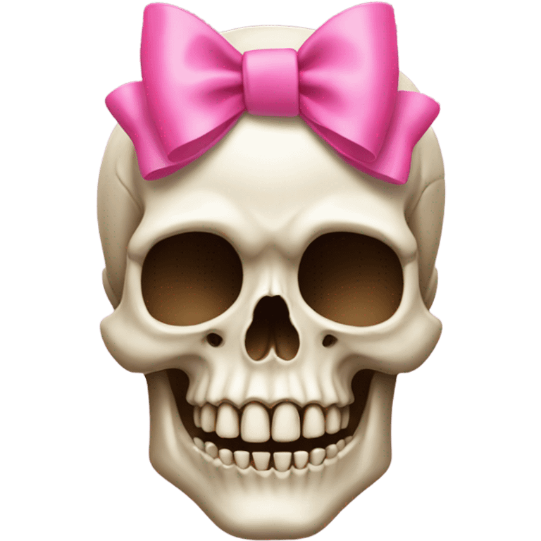 Skull with a pink pink bow emoji