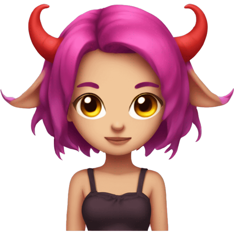 Kawaii cute demon girl emoji