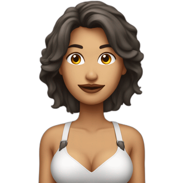 mujer sexy haciendo un guiño emoji