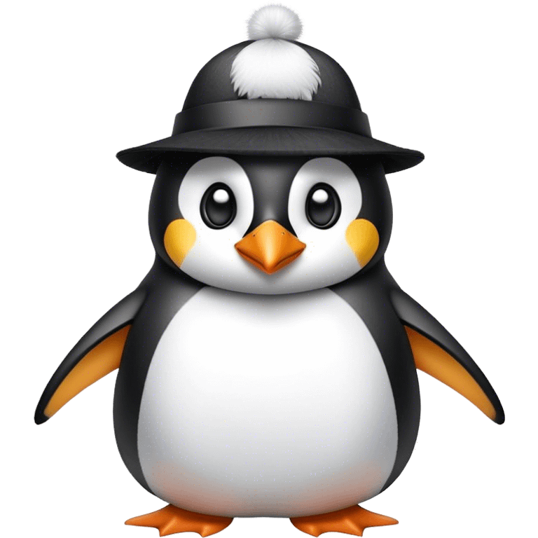 Penguin wearing hat emoji