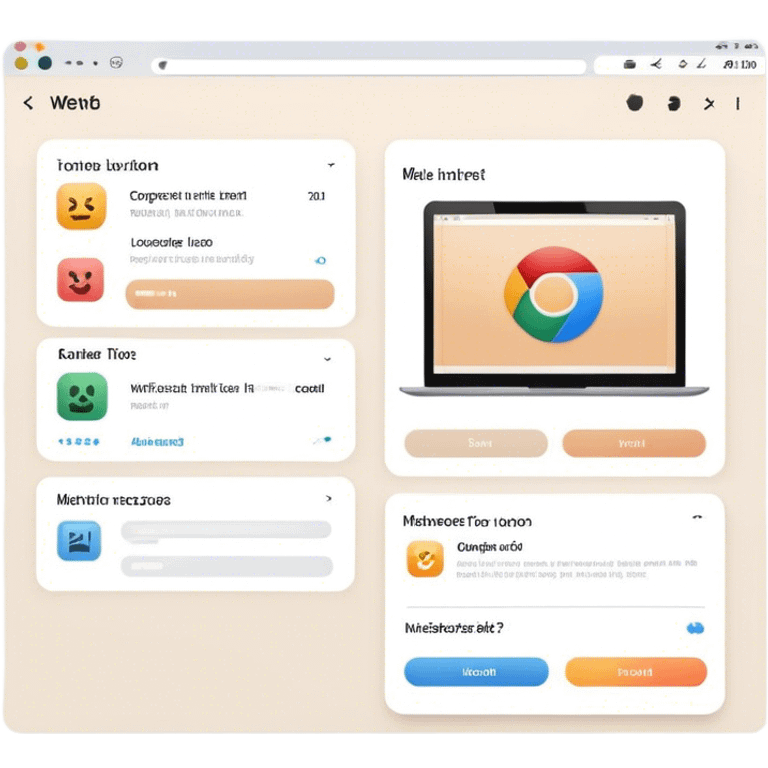 Create a professional emoji for UX/UI design. Show a program interface with two windows: one displaying HTML code, and the other showing the completed web interface. Use modern, professional colors. Do not include any emojis or smiley faces. Make the background transparent. emoji