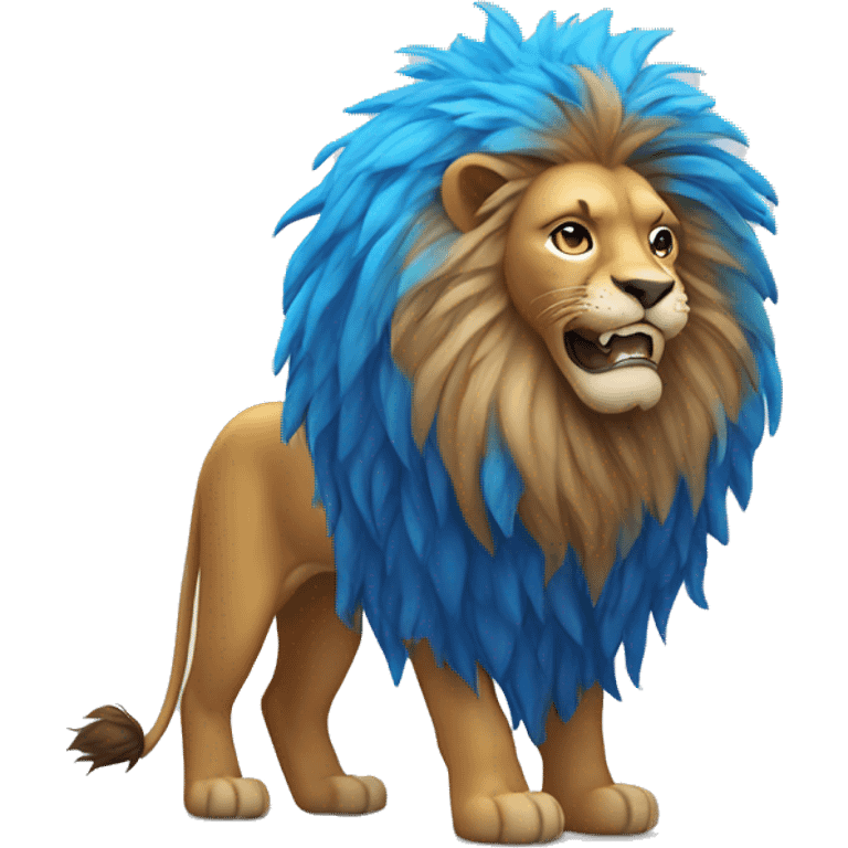 Lion with blue flaming mane emoji