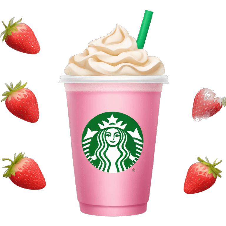 Starbucks drink that is pink with strawberries  emoji