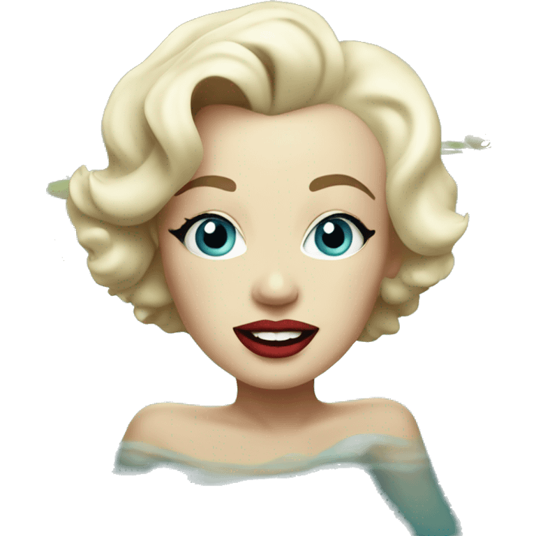 Marilyn Monroe swimming in a pond emoji