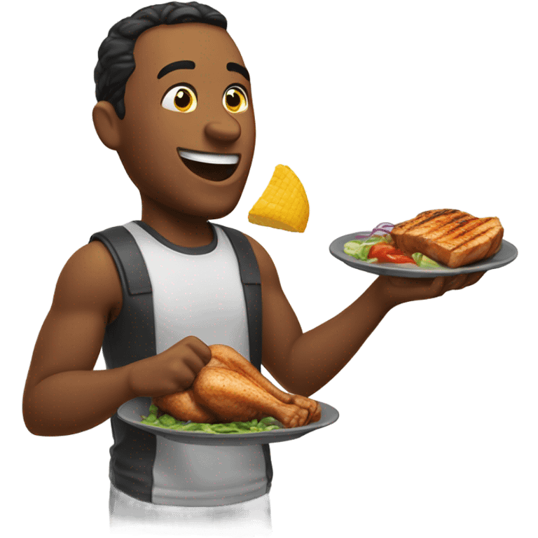 guy eating chicken  emoji