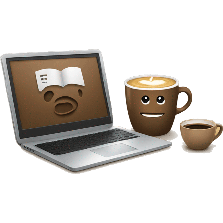 Laptop and coffee emoji