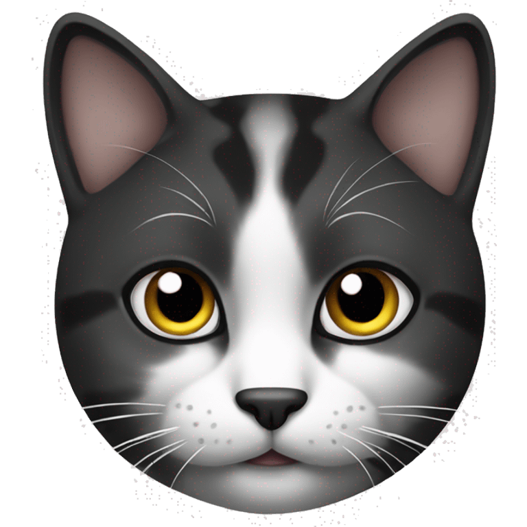 Cat black white emoji