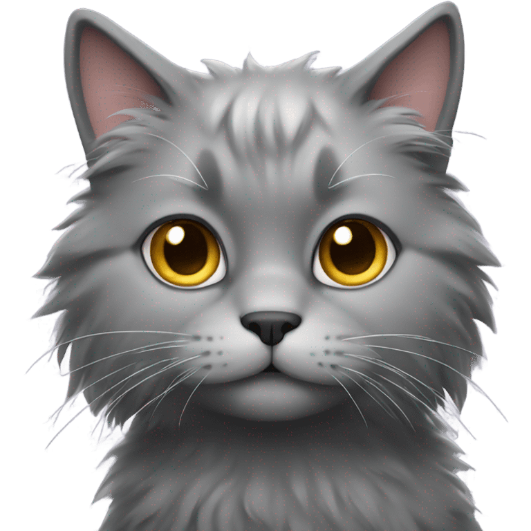 Gray fluffy cat emoji