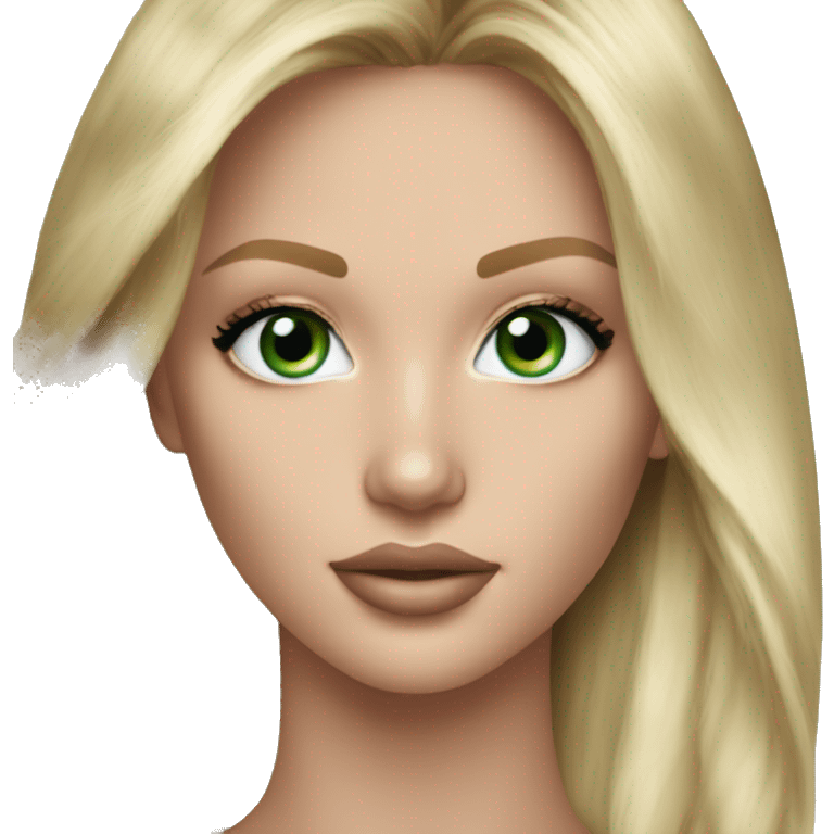 Realistic victoria secret model blonde green eyes  emoji