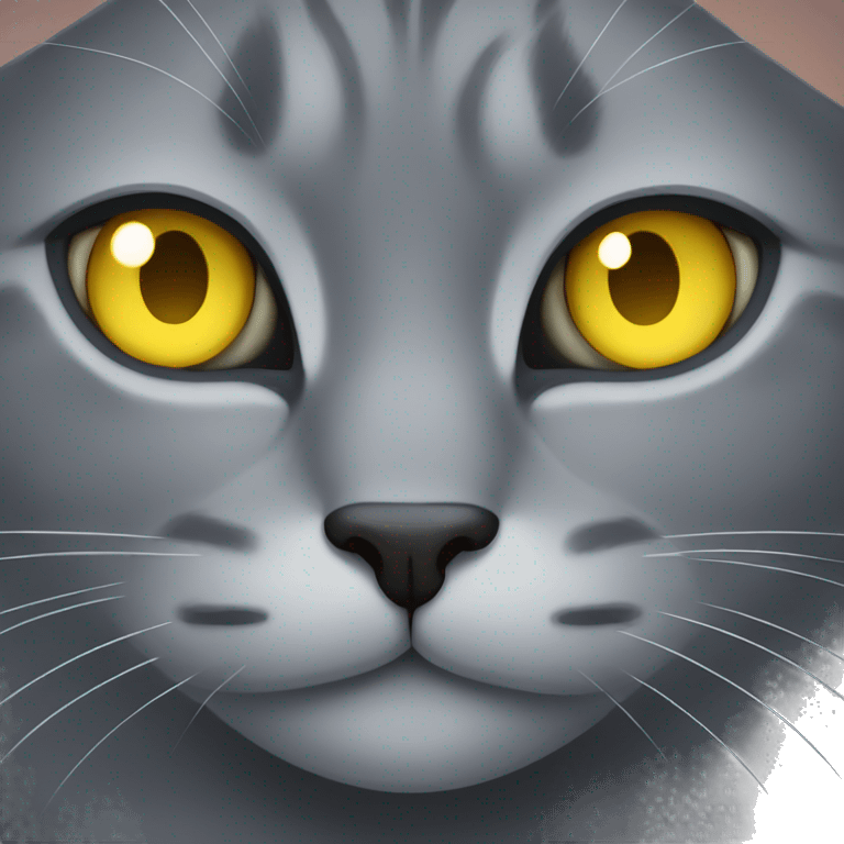 Gray cat with yellow eyes  emoji