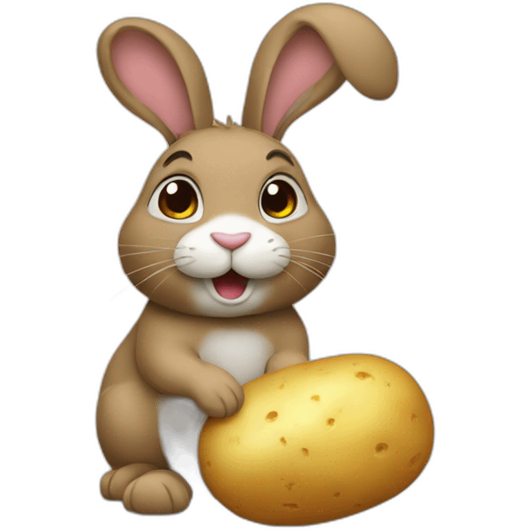 Rabbit with potato emoji