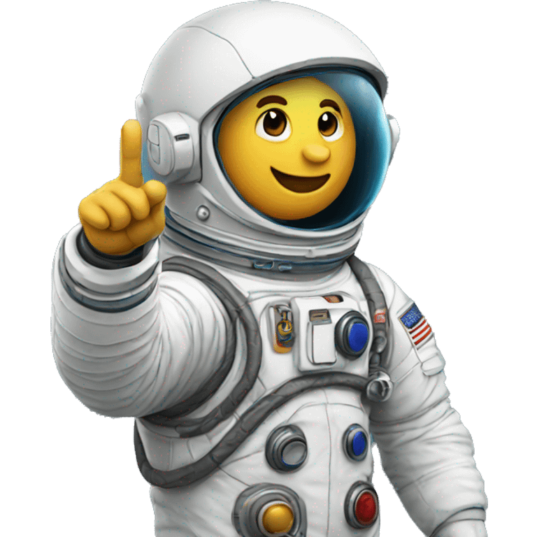 Astronaut pointing finger to left emoji