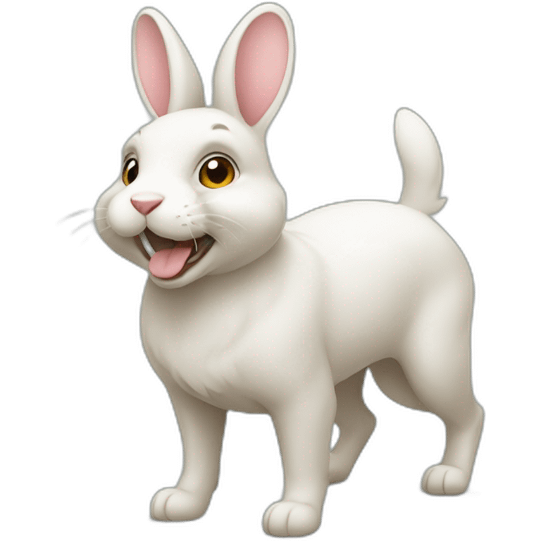 Lapin sur un chien emoji