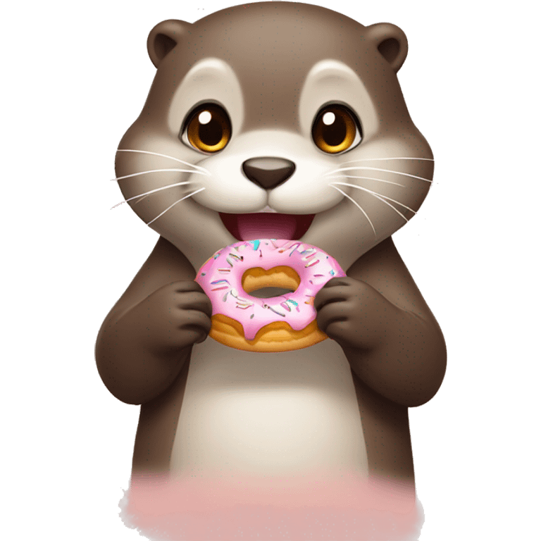 Cute otter eat donuts  emoji