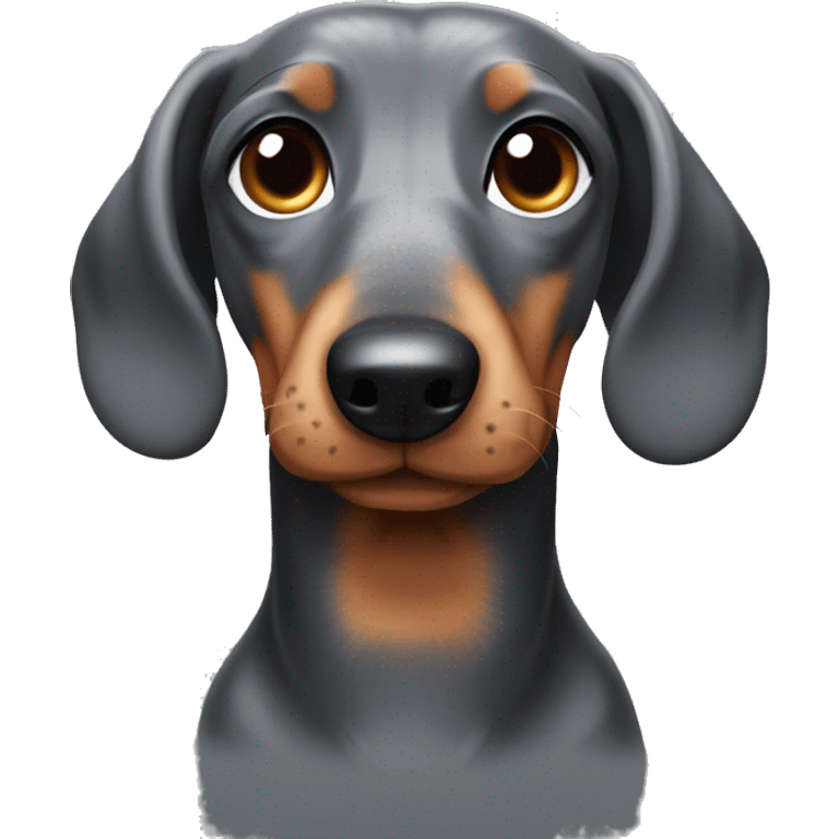 Dog Daschund Grey, grey eyes emoji