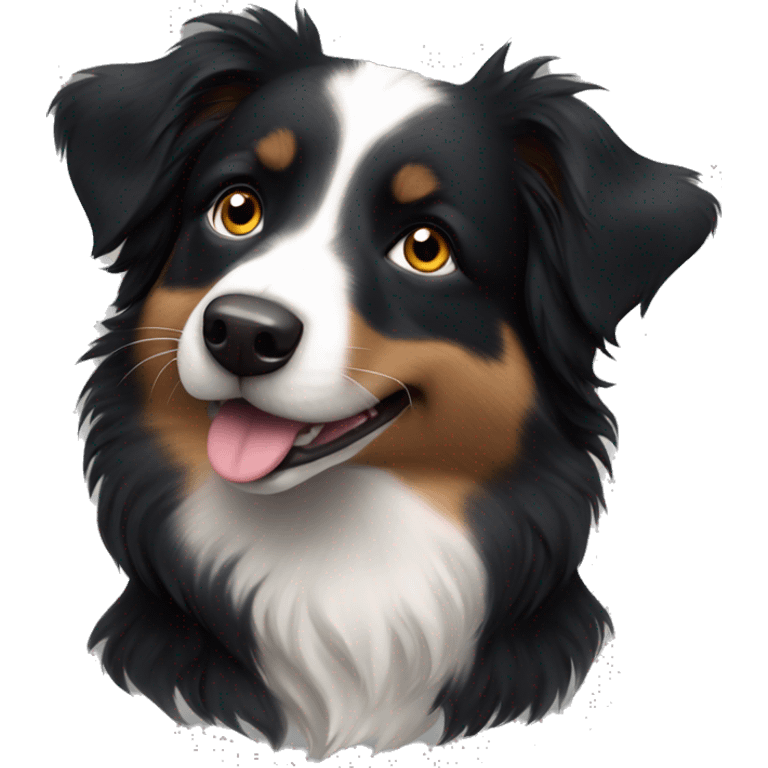 Moon Small black australian shepherd dog emoji