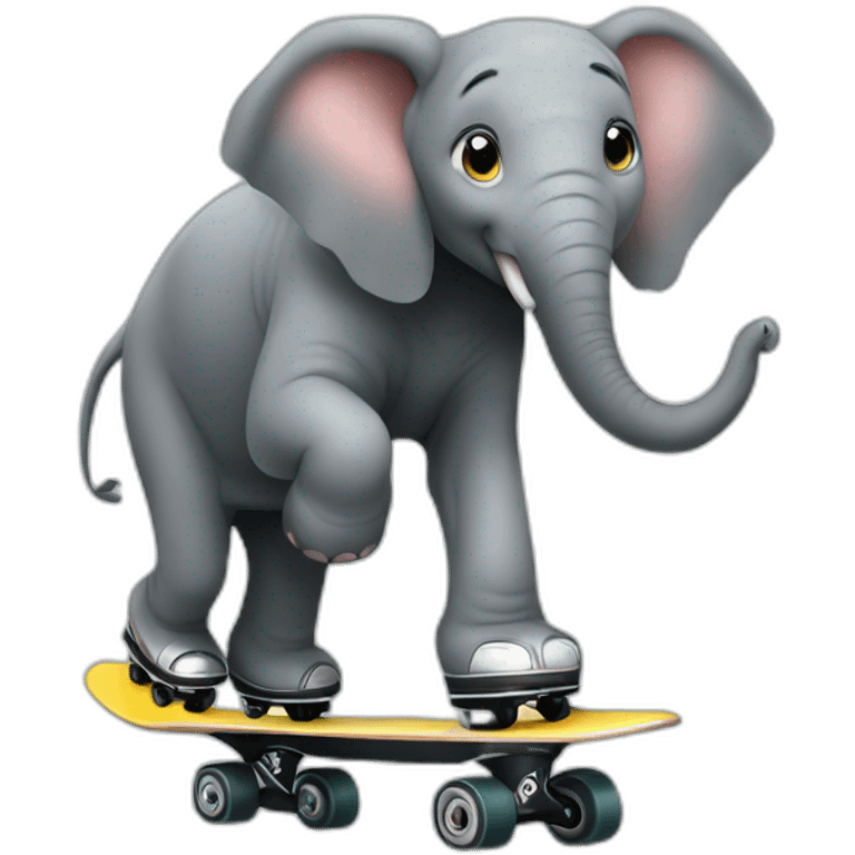 elephant skating emoji