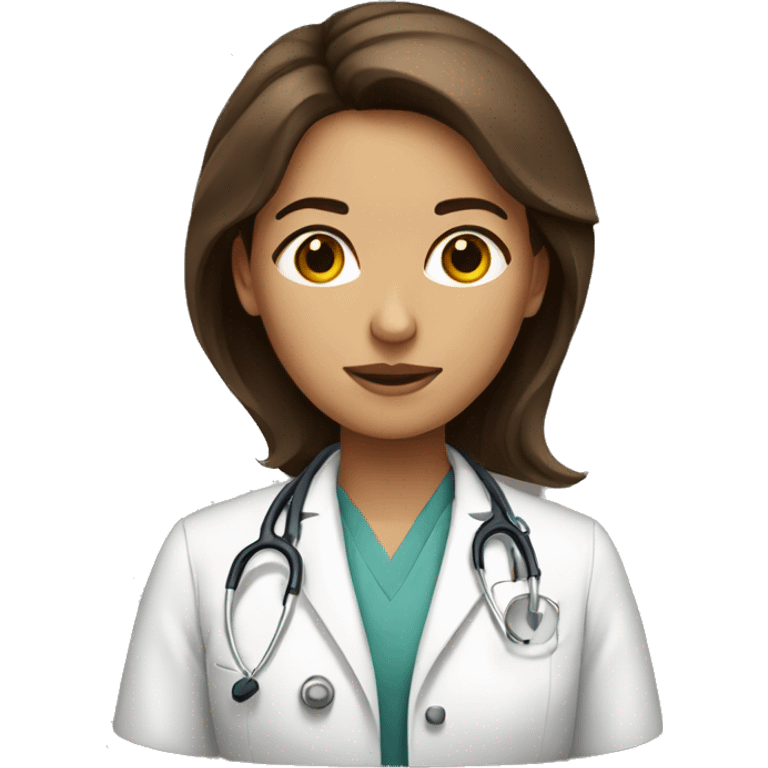 Brown hair women doctor emoji