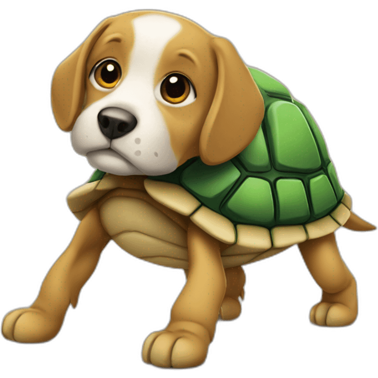 Un chien sur  tortue emoji