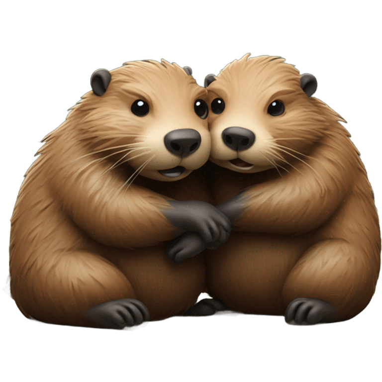 Beavers cuddling  emoji