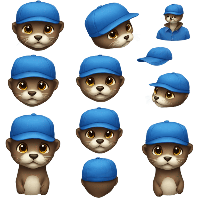 Otter emoji wearing blue cap emoji emoji