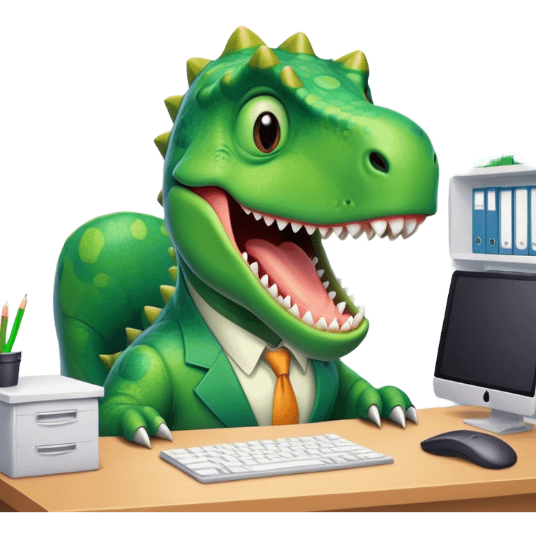 office dinosaur laughing  emoji