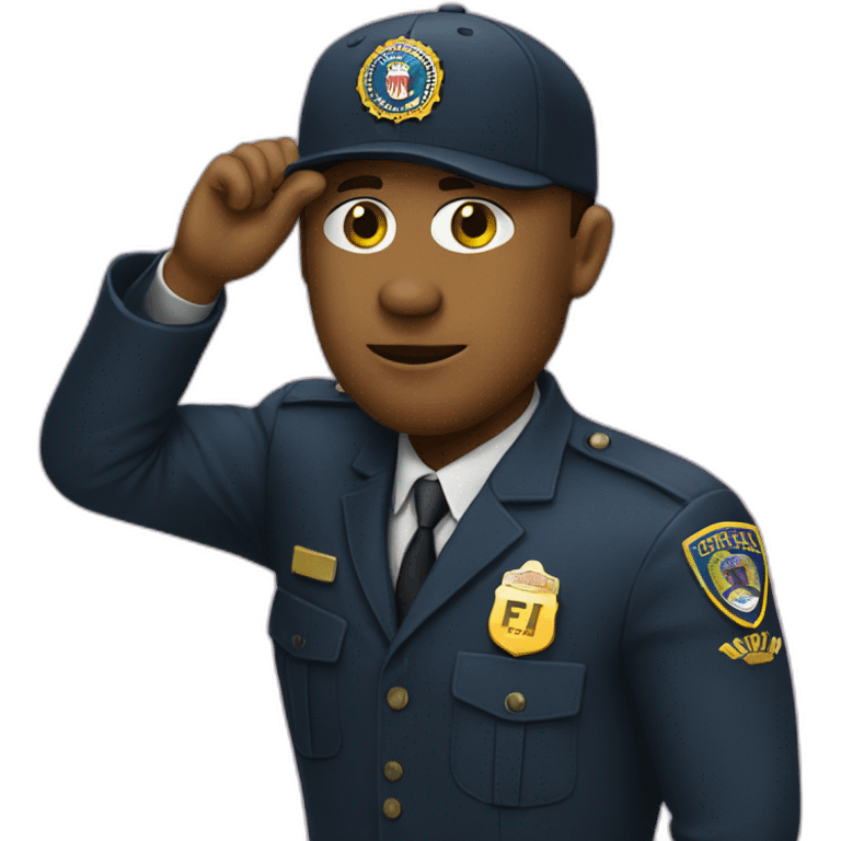 man with yellow "FBI" letters on his cap emoji