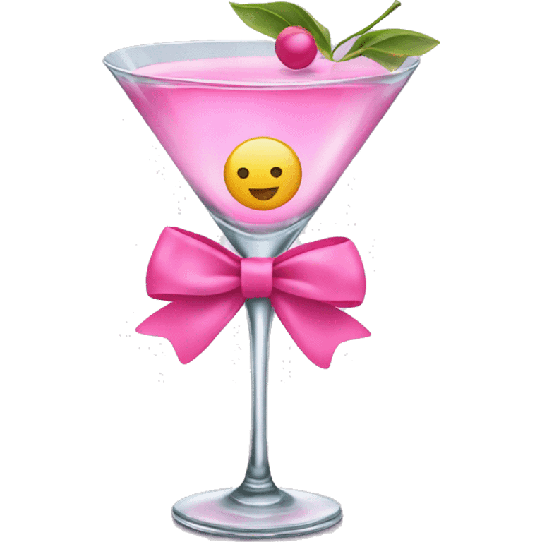 Martini glass with pink bow  emoji