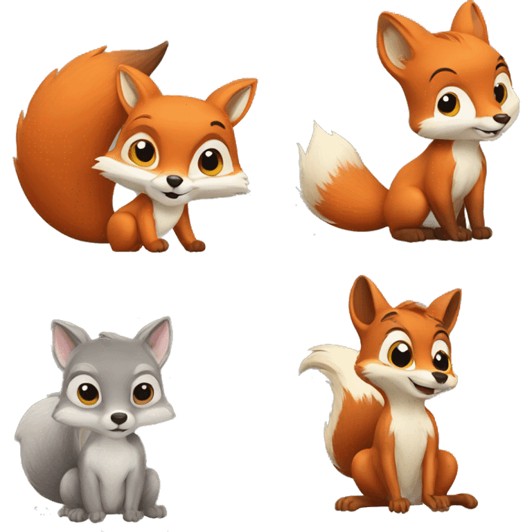 fox and squirrel emoji