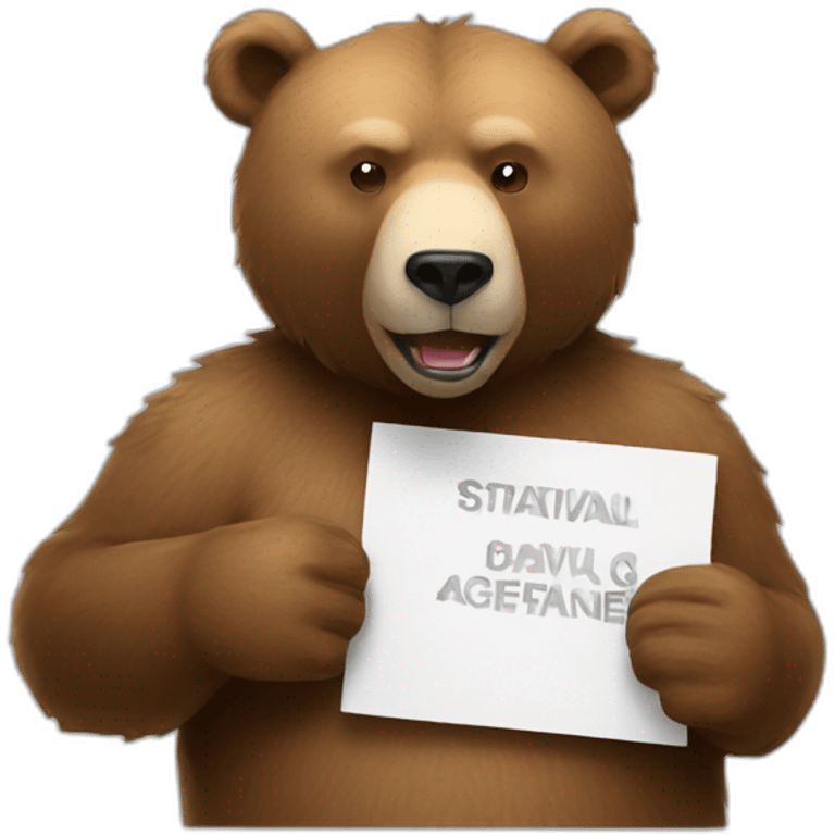 bear holding a sign that says statistical significance emoji