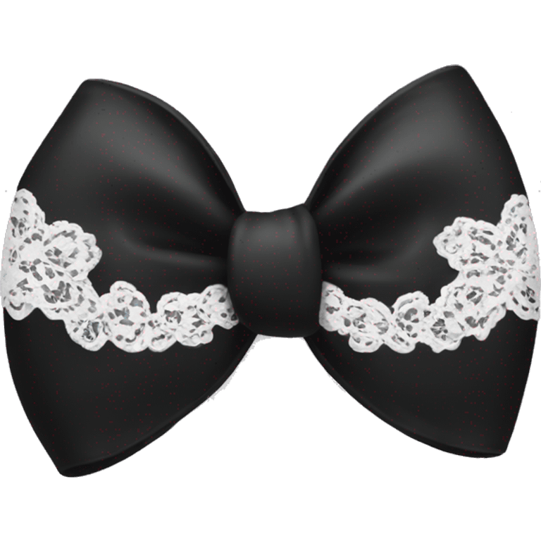 black bow emoji with white lace emoji