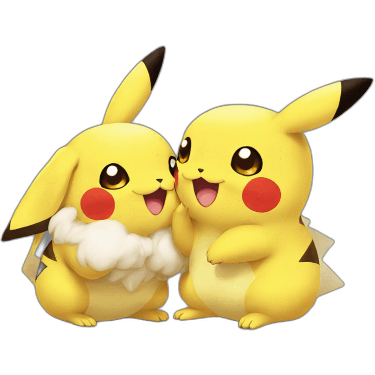 pikachu kiss evoli emoji