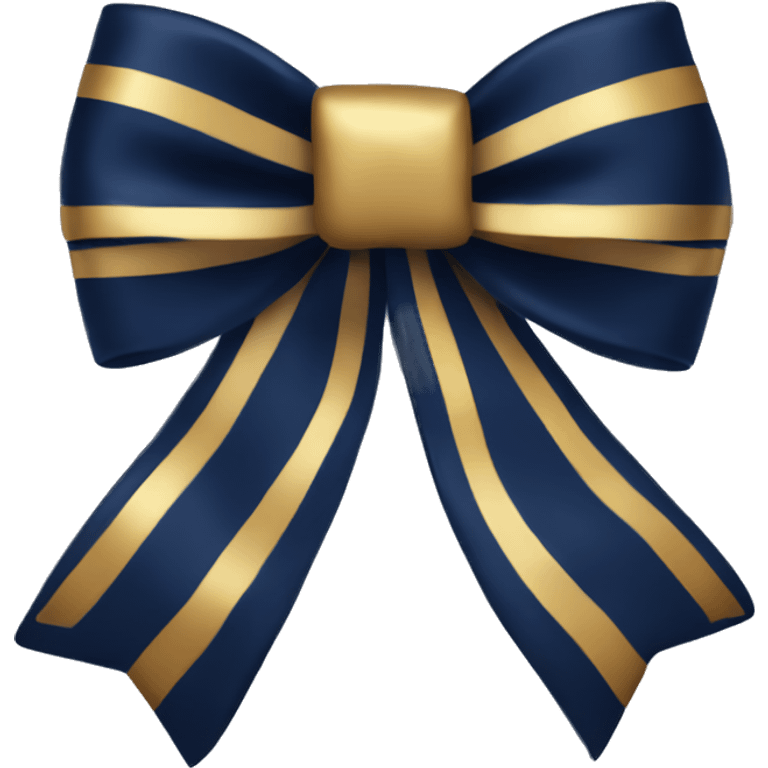 Navy blue and gold bow emoji