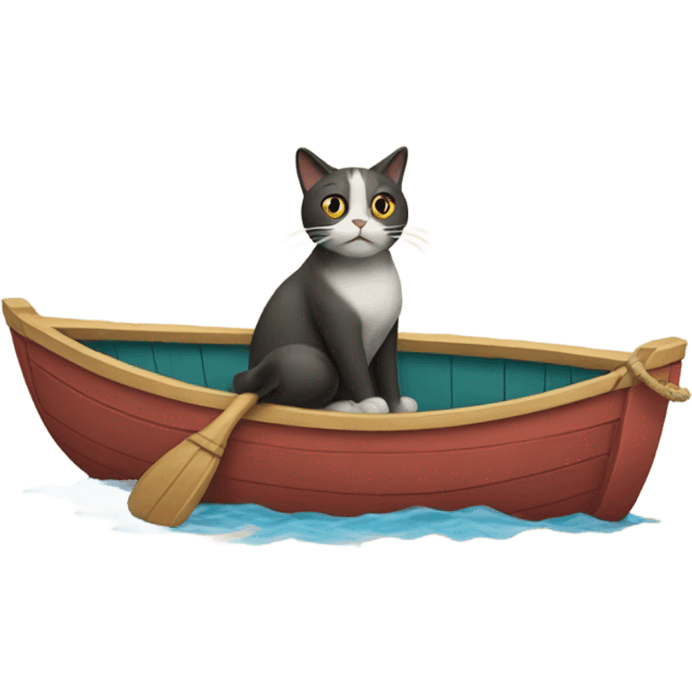 Cat in a boat  emoji