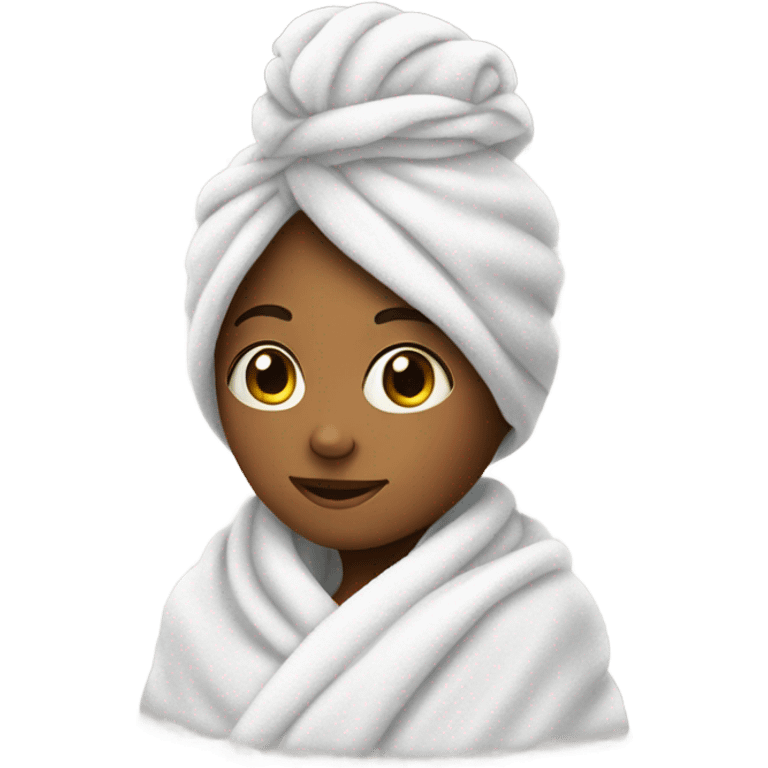 Girl but in towel emoji