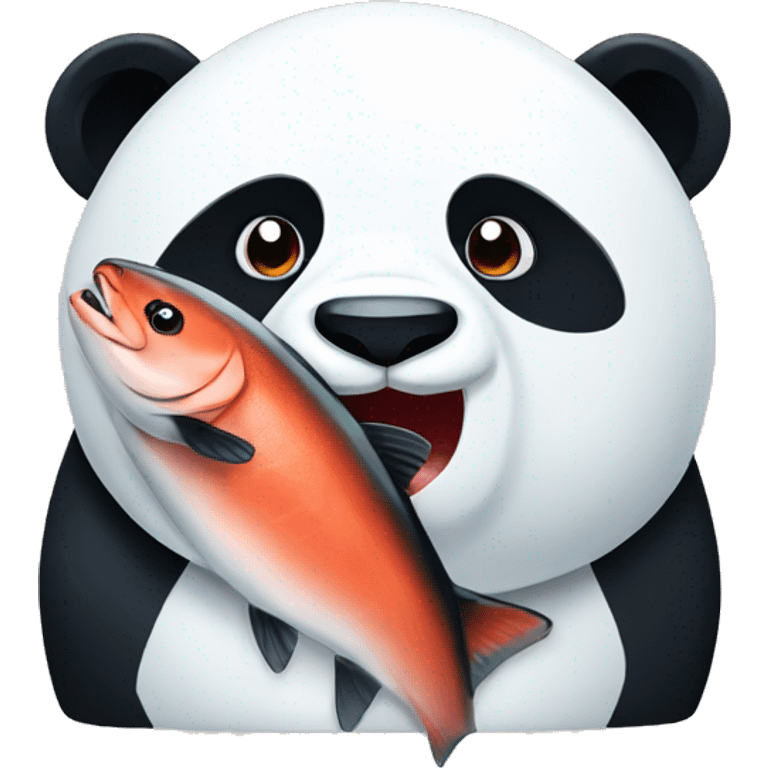 A panda head with a salmon body emoji