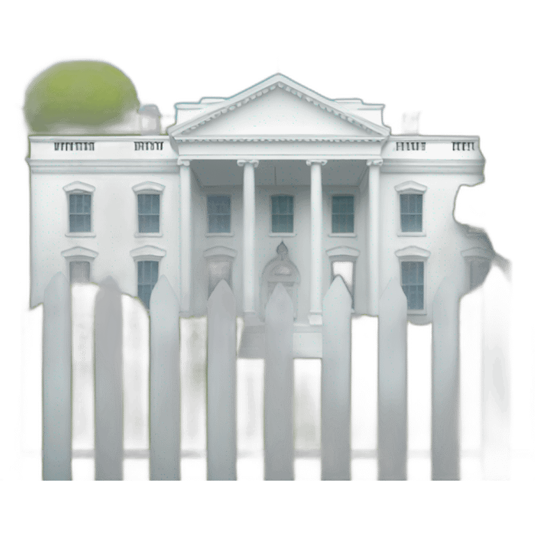 White house behind fence emoji