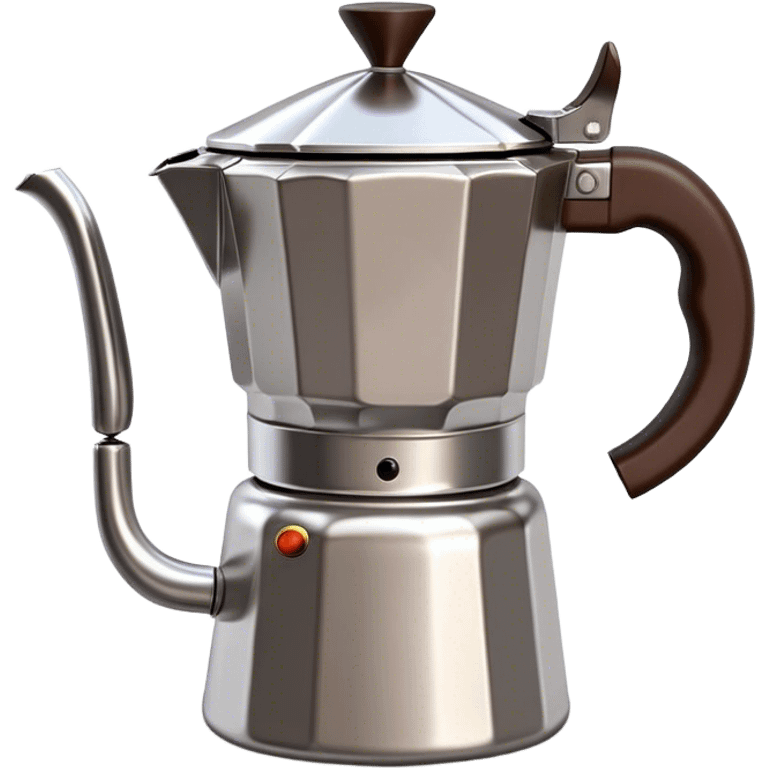 Cinematic Realistic Moka Pot Pop Culture Emoji, featuring an iconic Italian coffee maker rendered with classic charm and warm, inviting lighting. emoji