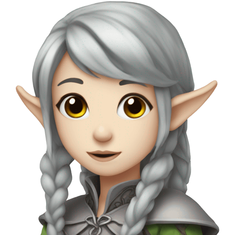 Pretty anime elf girl, grey skin emoji