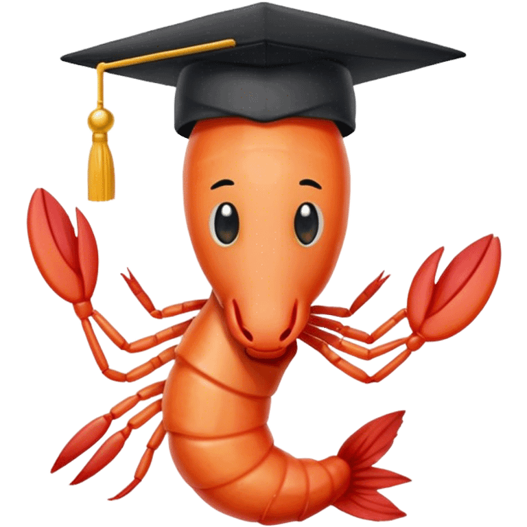 shrimp with phd hat emoji