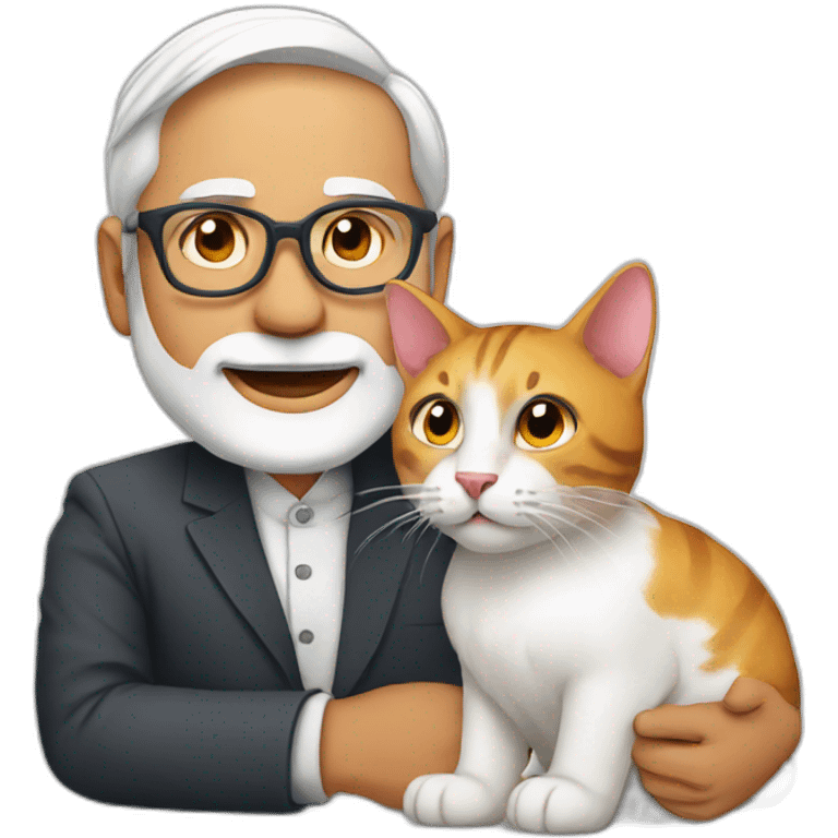 modi with cat emoji