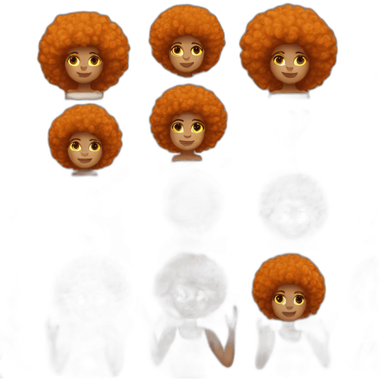 Light skin girl afro orange with heart shaped hands emoji