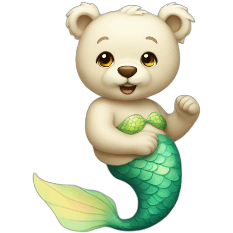 Mermaid bear emoji